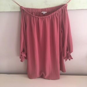 Off the shoulder dusty rose top blouse